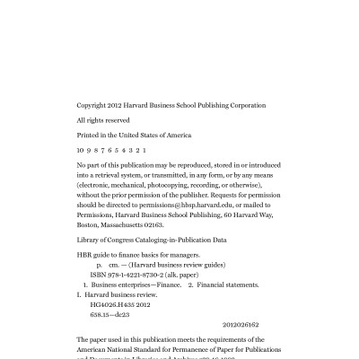 Harvard Business Review Guide To Finance Basics For Managers