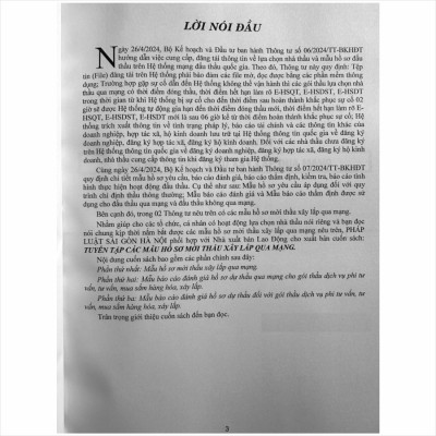 Sách Tuyển Tập Các Mẫu Hồ Sơ Mời Thầu Xây Lắp Qua Mạng – Thông tư 06/2024/TT-BKHĐT - Thông tư số 07/2024/TT-BKHĐT (V2419D)