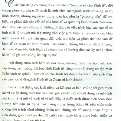Toán Cơ Sở Cho Kinh Tế