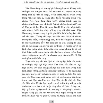 Quản trị quốc gia hiện đại, hiệu quả cơ sở lý luận và thực tiễn ở Việt Nam hiện nay - bản in 2024 (bìa cứng)