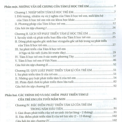 Tâm Lí Học Trẻ Em Lứa Tuổi Mầm Non
