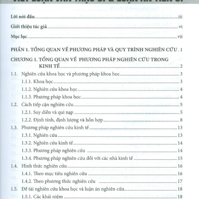 Phương Pháp Nghiên Cứu Kinh Tế Và Viết Luận Văn Thạc Sĩ & Luận Văn Tiến Sĩ