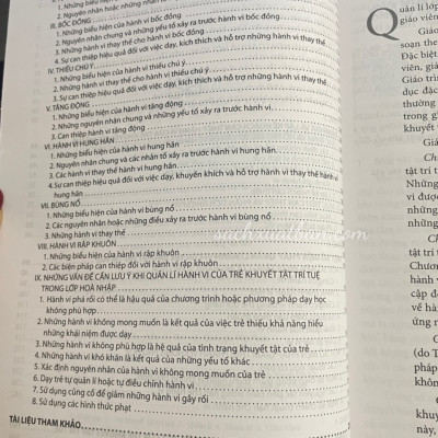 Sách Giáo Trình Quản Lí Hành Vi Của Trẻ Khuyết Tật Trí Tuệ