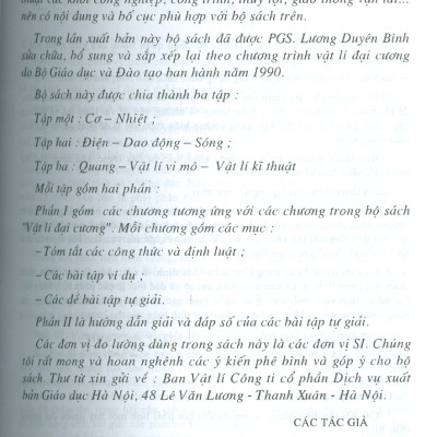 Bài Tập Vật Lý Đại Cương, Tập 1: Cơ - Nhiệt