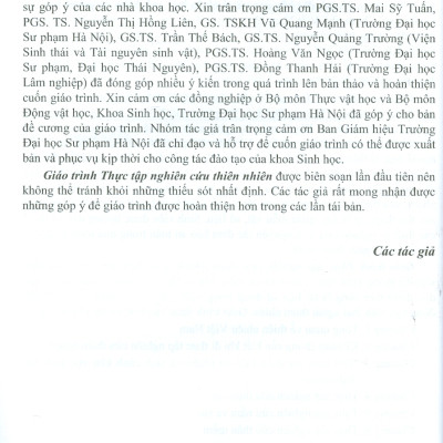 Sách - Giáo trình Thực tập nghiên cứu thiên nhiên