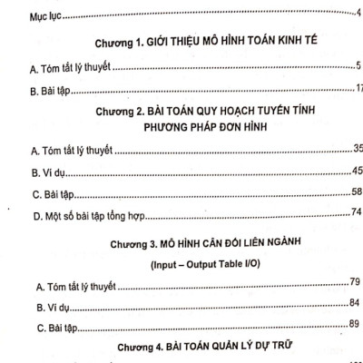 Bài tập mô hình toán kinh tế (Dành cho sinh viên các trường đại học, cao đẳng khối Kinh tế)
