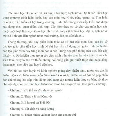 Giáo Trình Cơ Sở Tự Nhiên Và Xã Hội