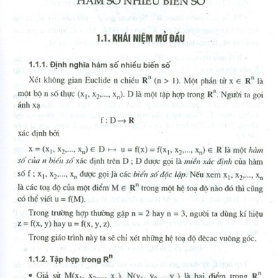 Toán Học Cao Cấp - Tập 3 - Phép Tính Giải Tích Nhiều Biến Số