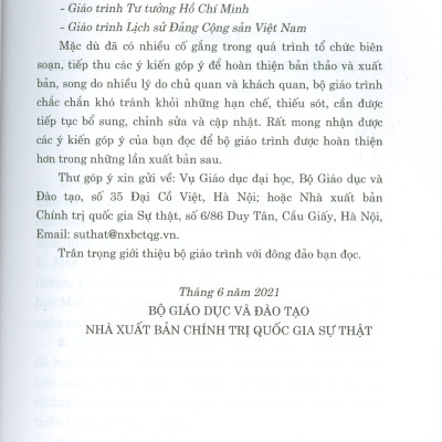 Combo 3 cuốn Giáo Trình Triết Học Mác – Lênin + Giáo Trình Kinh Tế Chính Trị Mác – Lênin + Giáo Trình Lịch Sử Đảng Cộng Sản Việt Nam (Dành Cho Bậc Đại Học Hệ Không Chuyên Lý Luận Chính Trị) - Bộ mới năm 2021