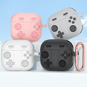 Case vỏ ốp bảo vệ dành cho tai nghe Airpods 1, 2, 3, 4, airpod Pro 1, Pro 2 silicon kèm móc kim loại - Hàng chính hãng