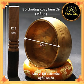 Chuông bát xoay Nepal "Tây Tạng" bằng Đồng, cây gõ mõ và đế - Chiếc chuông biết hát thanh đồng thư giãn, êm dịu
