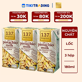 Lốc 3 hộp Sữa hạt Hạt dẻ Nguyên chất 137 DEGREES 180ml