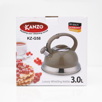 Ấm đun nước bếp từ Kanzo KZ-G58 còi báo Inox 304 - Hàng chính hãng - Chất lượng Đức