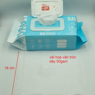 Thùng 4 gói Khăn ướt không mùi Koobeme, khăn to dày, đủ 80 tờ, 700gram, thấm nước đều vừa phải