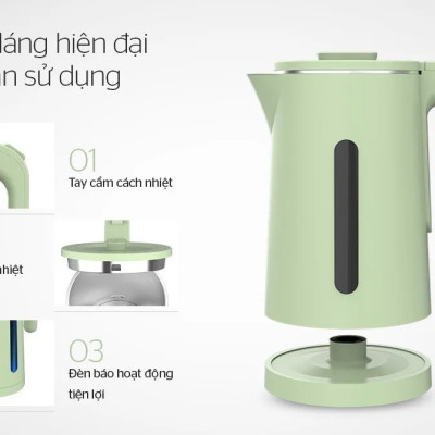 ẤM SIÊU TỐC IVIAIVIA COOK MM-ST185( X3) - Màu Ngẫu Nhiên - Hàng Chính Hãng