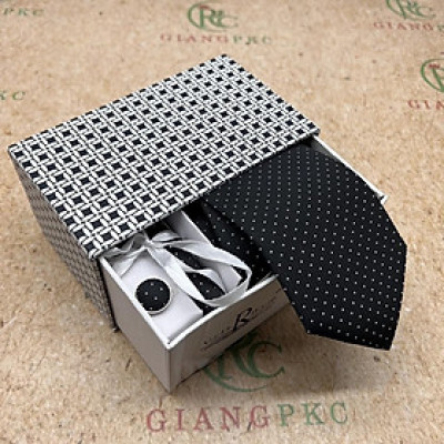 Cà vạt nam trung niên tự thắt 8cm hộp quà tặng cao cấp Giangpkc H2213