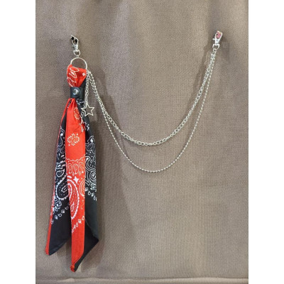 Sét 4 món{Khăn+Đai+Móc treo+Xích} Chain quần jean - Khăn bandana streetwear - Đai da kẹp khăn - Móc tròn treo khăn