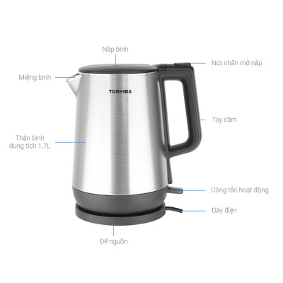 Bình đun siêu tốc TOSHIBA KT-17DR1NV - Hàng Chính Hãng