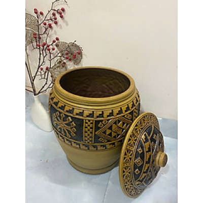 Thùng chum sành hũ gạo Bát Tràng 20 kg mẫu mới nhất 