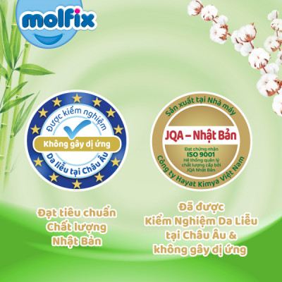 Miếng lót sơ sinh Molfix Thiên nhiên Super Jumbo Newborn 2 (trên 1 tháng tuổi) - Gói 60+6 miếng