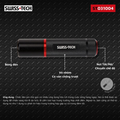 Đèn Pin LED Cao Cấp Nhỏ Gọn SWISS+TECH ST031004 - Hàng chính hãng