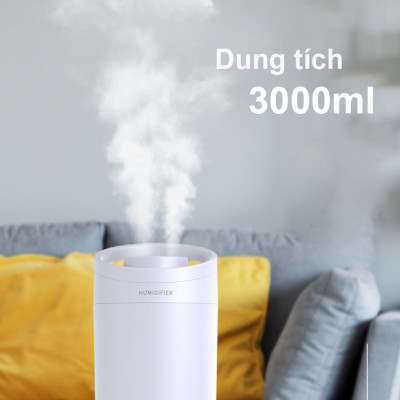 Máy phun sương tạo ẩm tinh dầu cỡ lớn Rhino H806 3000ml, 2 lõi phun, dung tích lớn cho không gian rộng - Hàng chính hãng
