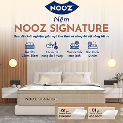 Nệm Foam NOOZ Signature Đệm Cao Su Thiên Nhiên Và Lò Xo Túi Nâng Đỡ 7 Vùng Cơ Thể NOOZ Home Goods