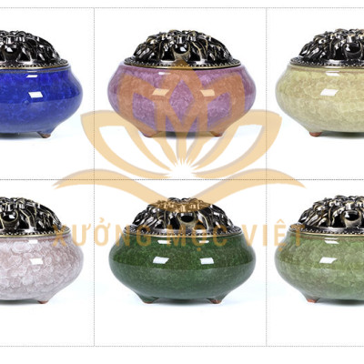 Lư Xông Trầm Hương Gốm Sứ Cao Cấp