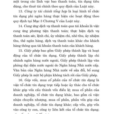 Luật các tổ chức tín dụng (bản in 2024)