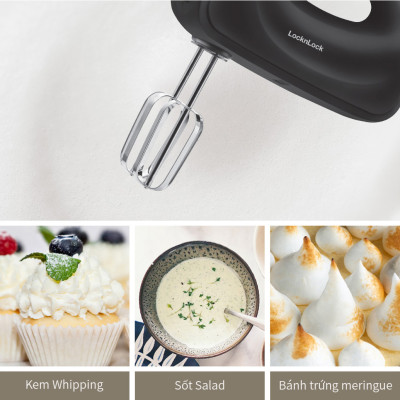 Máy đánh trứng Lock&Lock Hand Mixer EJM501DGRY 250-300W - Hàng chính hãng