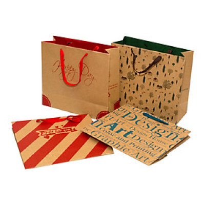 TÚI KRAFT NGANG LỚN KN010 - 30 X 27 X 12 CM - NGẪU NHIÊN