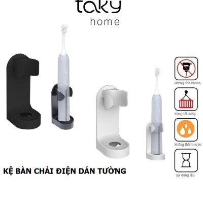 Kệ Dán Tường, Giá Dính Tường Để Bàn Chải Đánh Răng Điện, Giá Đựng Bàn Chải, Sạch Sẽ, Khô Ráo, Sử Dụng Miếng Dán 3M Chắc Chắn. Takyhome 4020