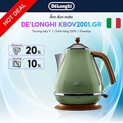 [Hàng chính hãng] Ấm đun nước siêu tốc DeLonghi Icona Vintage KBOV2001 (BG/ GR)