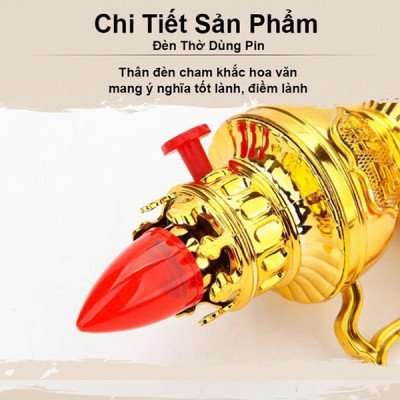 Đèn Thờ Vĩnh Cửu Sử Dụng Pin Thiết Kế Cổ Kính