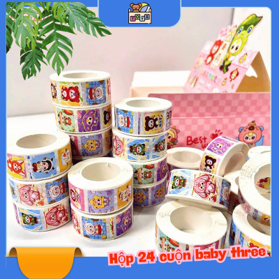 Tặng Thêm 1 cuộn - Hộp 24 cuộn sticker 500 nhãn Baby Three Bé Ba làm quà tặng