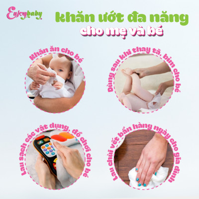 [MUA 2 TẶNG 1] COMBO 2 Khăn ướt ENJOY 100 tờ không mùi mềm mịn, dưỡng ẩm, tiện dụng an toàn cho bé