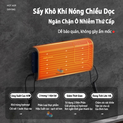 Máy Khử Khuẩn Thực Phẩm Morphy Richards MR2061 Khử Trùng Rau Củ Quả, Thịt Cá Hải Sản, Sục Ozone Rửa Thực Phẩm 2 in 1, Hàng Chính Hãng