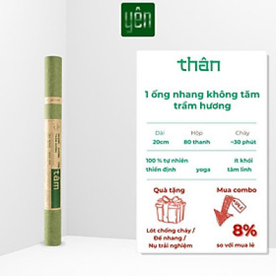 Nhang Trầm Hương Không Tăm Yên Thảo Mộc Loại Tâm Sạch Tự Nhiên Ít Khói An Toàn Dùng Thiền Thờ Cúng Thư Giãn