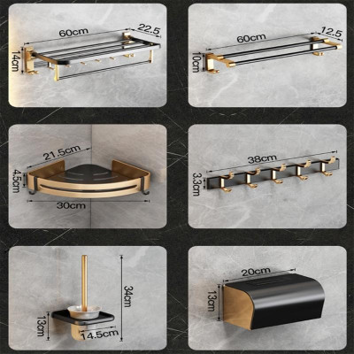 6 Món Kệ nhà tắm treo khăn tắm sang trọng, giá treo phòng tắm ,chất liệu Nhôm Hàng Không Cao Cấp