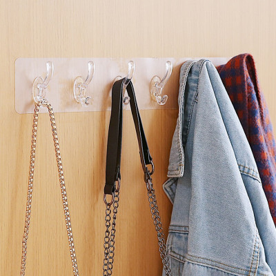 Thanh dán tường treo đôg 6 móc trong suốt siêu dính - tạo không gian nhà ở gọn gàng (Giao hàng mẫu ngẫu nhiên)