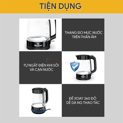 Bình đun siêu tốc Bluestone 1.7 lít KTB-3428 - Hàng chính hãng