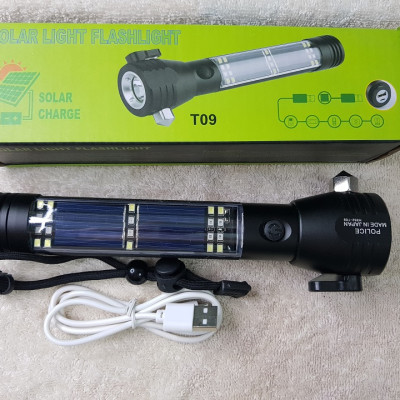 Đèn pin cứu hộ đa chức năng T09, rất cần thiết khi di chuyển trên xe ô tô để cứu hộ cắt dây an toàn và đập vỡ kính khi cần thiết - Hàng chính hãng