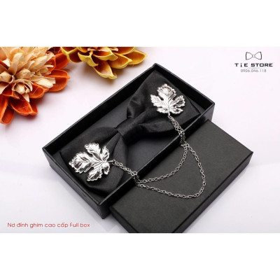 Nơ chú rể, MC, ca sỹ - Nơ 2 cánh đính ghim cao cấp Full box - Nhiều mẫu