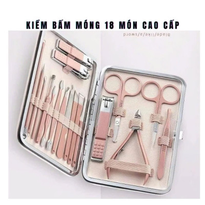 Bộ Dụng Cụ Bấm Móng Tay Dễ Thương 18 Món Để Chăm Sóc Móng, Làm Móng, Lấy Ráy Tai, Mụn Kèm Hộp Cao Cấp Tiện Dụng
