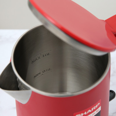 Bình đun siêu tốc Sharp 1 lít EKJ-10DVPS (BK/RD) - Công suất 1500W - Hàng chính hãng