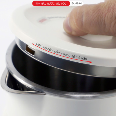 Ấm siêu tốc Gali GL-18A4 2 lớp INOX 304 nguyên khối màn hình hiển thị độ giữ ấm. Hàng chính hãng, bảo hành 24 tháng