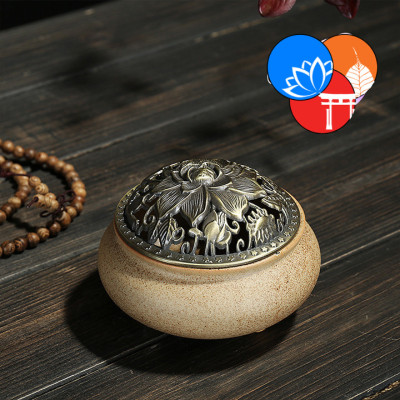 Lư xông trầm hương đỉnh đốt nhang gốm sứ