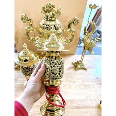 ĐỈNH ĐỒNG NGŨ SỰ CAO 45 CM CHẤT LIỆU BẰNG ĐỒNG