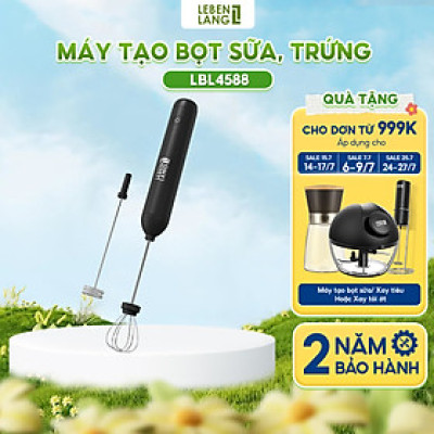 Máy đánh trứng, máy đánh bọt cafe cầm tay mini Lebenlang LBL4588, 2 tốc độ, sạc pin usb tiện dụng - hàng chính hãng