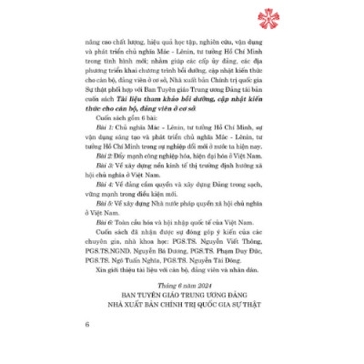 Tài liệu tham khảo bồi dưỡng, cập nhật kiến thức cho cán bộ, đảng viên ở cơ sở (bản in 2024)